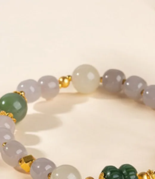 S925 Silver Hetian Jade Bracelet - Auspicious