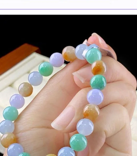 Jadeite Beaded Bracelet - Pastel