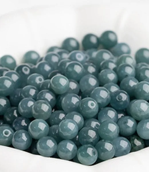 Jadeite Bead Strand Bundle - Blue Water, Set of 10