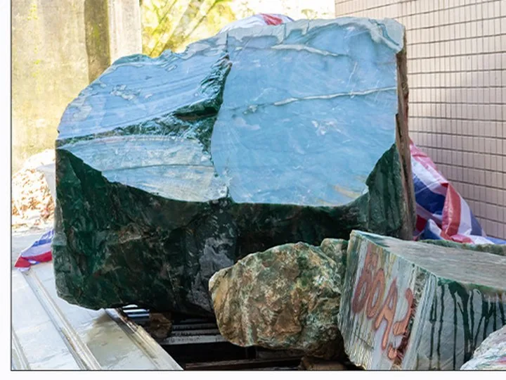 Raw jadeite blocks in the ACCGLAM yard